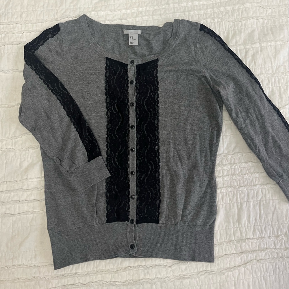 H&M Gray Knit Cardigan